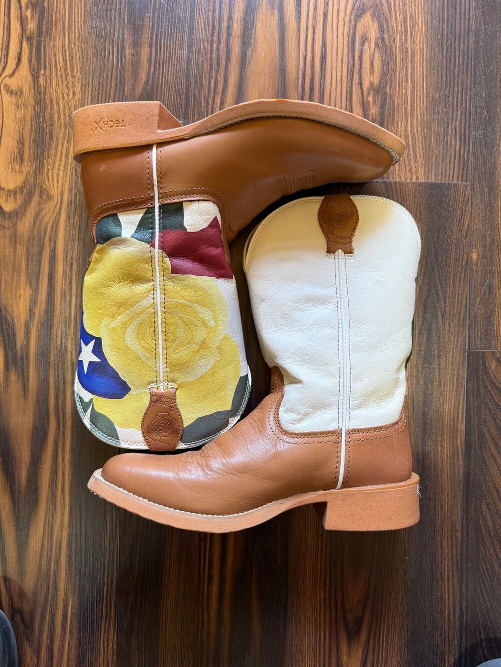 Twisted X Women’s Indian Tan & Yellow Rose Tech X Western Boots Size 9